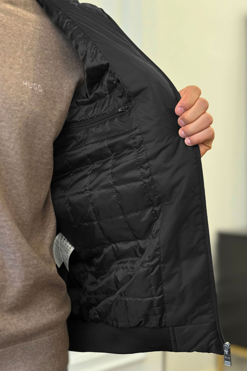 Hugо Воss Мужская чёрная куртка logo-patch 