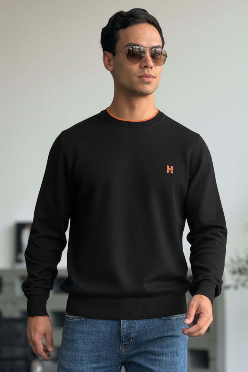 Hermes Мужской джемпер H embroidered - Black