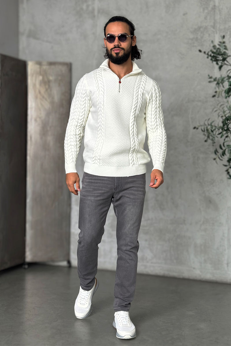 Kiton Мужской свитер белого цвета 