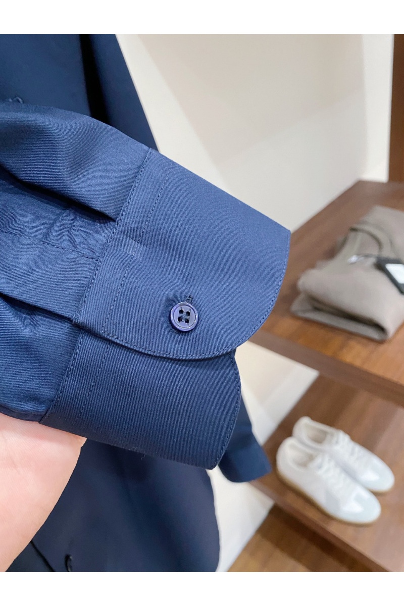 Kiton Мужская тёмно-синяя рубашка premium