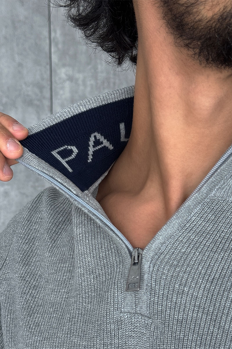 Paul & Shark Мужской светло-серый джемпер zip-up