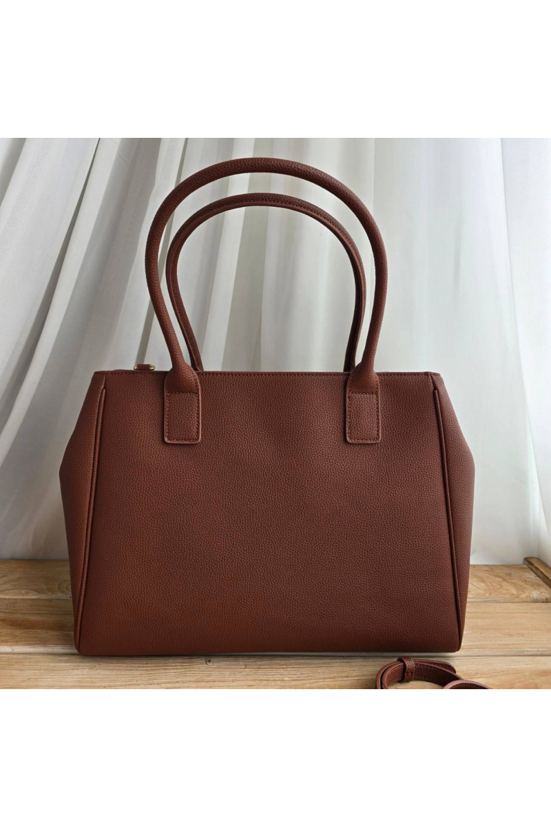  Кожаная сумка Tote 37x29 см - Brown