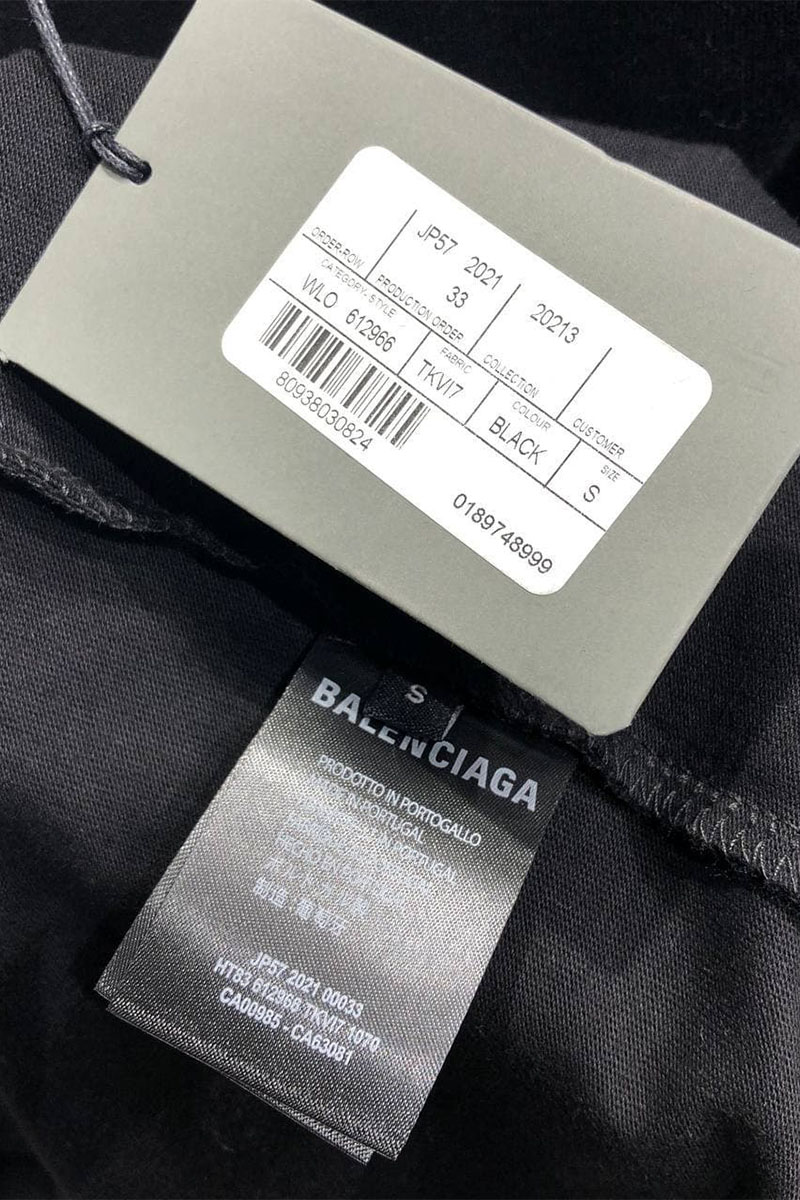 Balenciaga Чёрная оверсайз футболка Pixel Logo