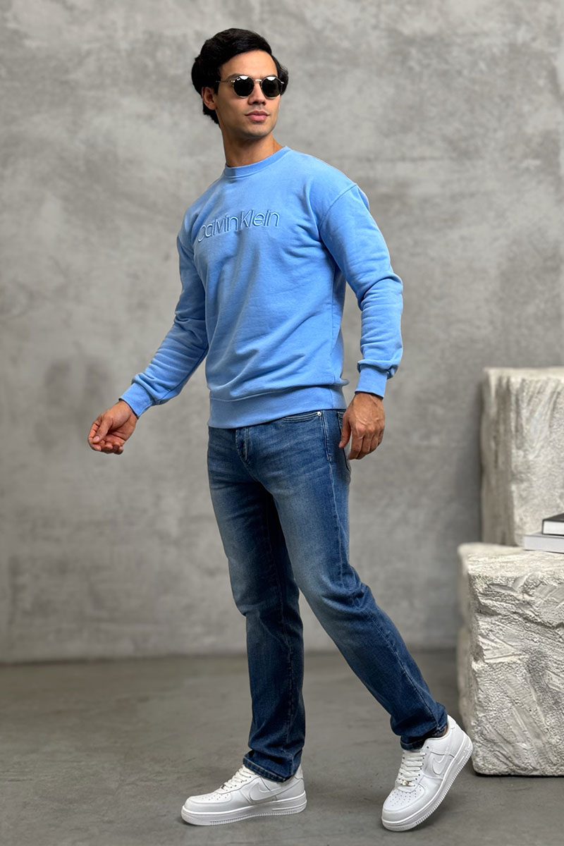 Calvin Klein Свитшот голубого цвета embroidered-logo