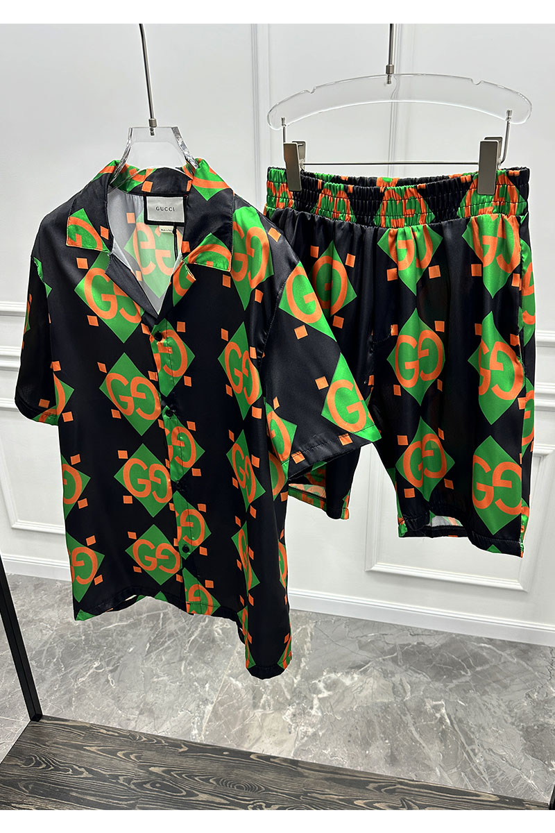 Gucci Мужская рубашка GG monogram all-over