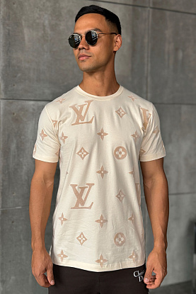 Бежевая мужская футболка Monogram All-over