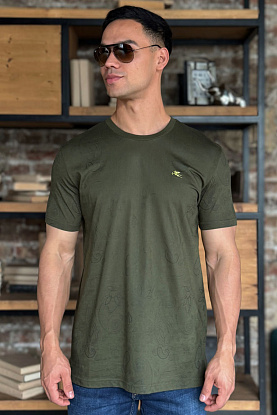 Тёмно-зелёная мужская футболка embroidered-logo