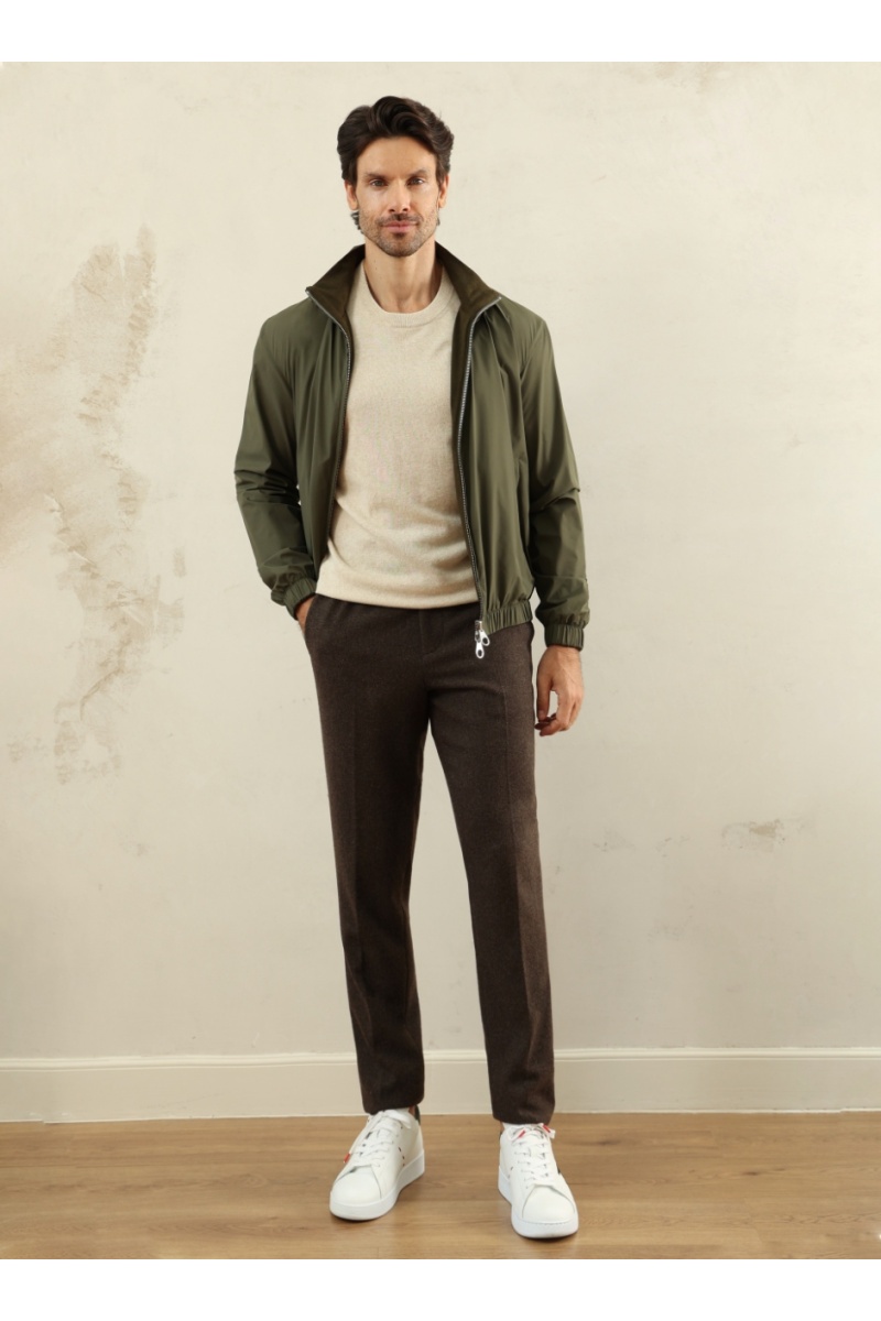 Kiton Мужские коричневые брюки premium