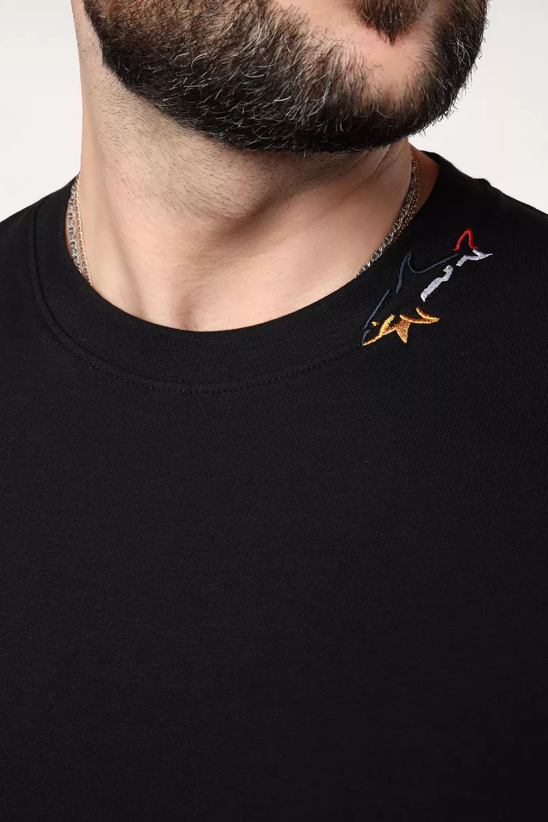 Paul & Shark Мужская футболка logo-patch - Black 