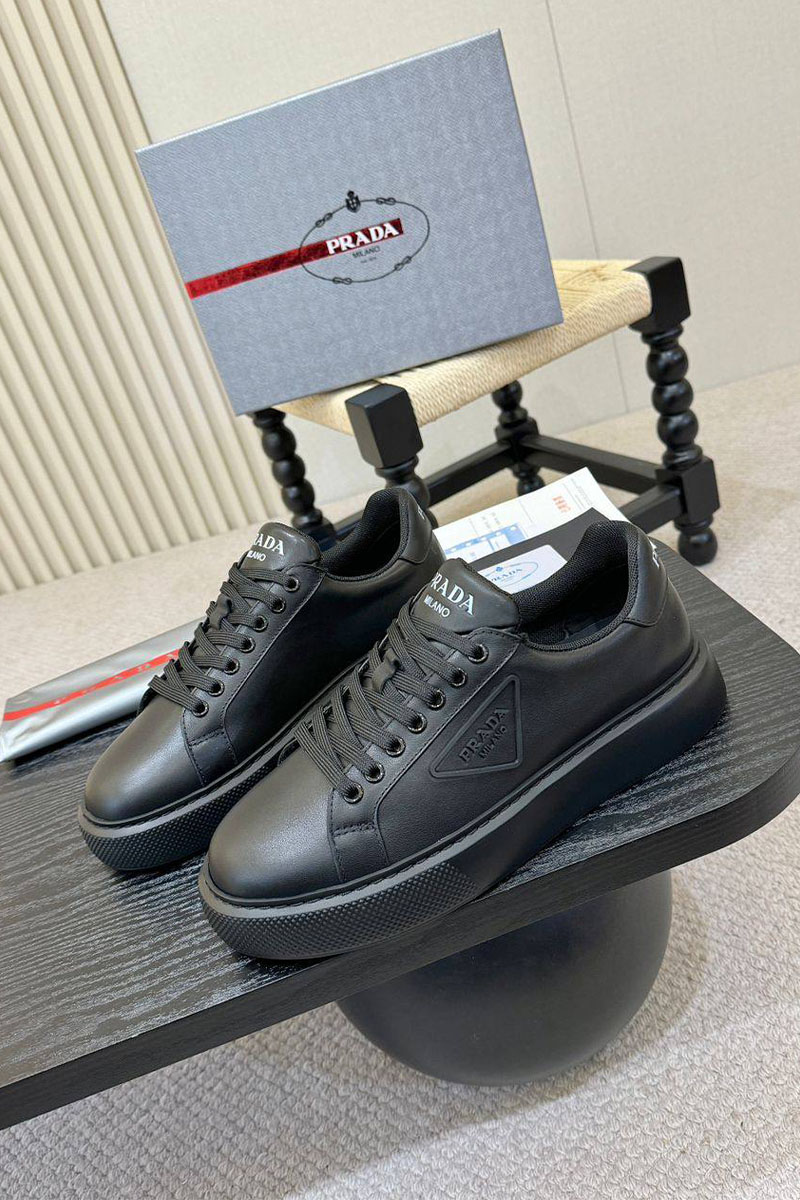 Prada Мужские кожаные кроссовки 