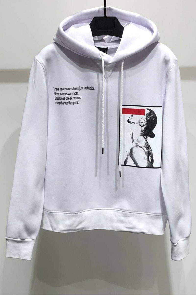 Dsquared2 Утеплённое худи на флисе Ibrahimovic "ICON" - White