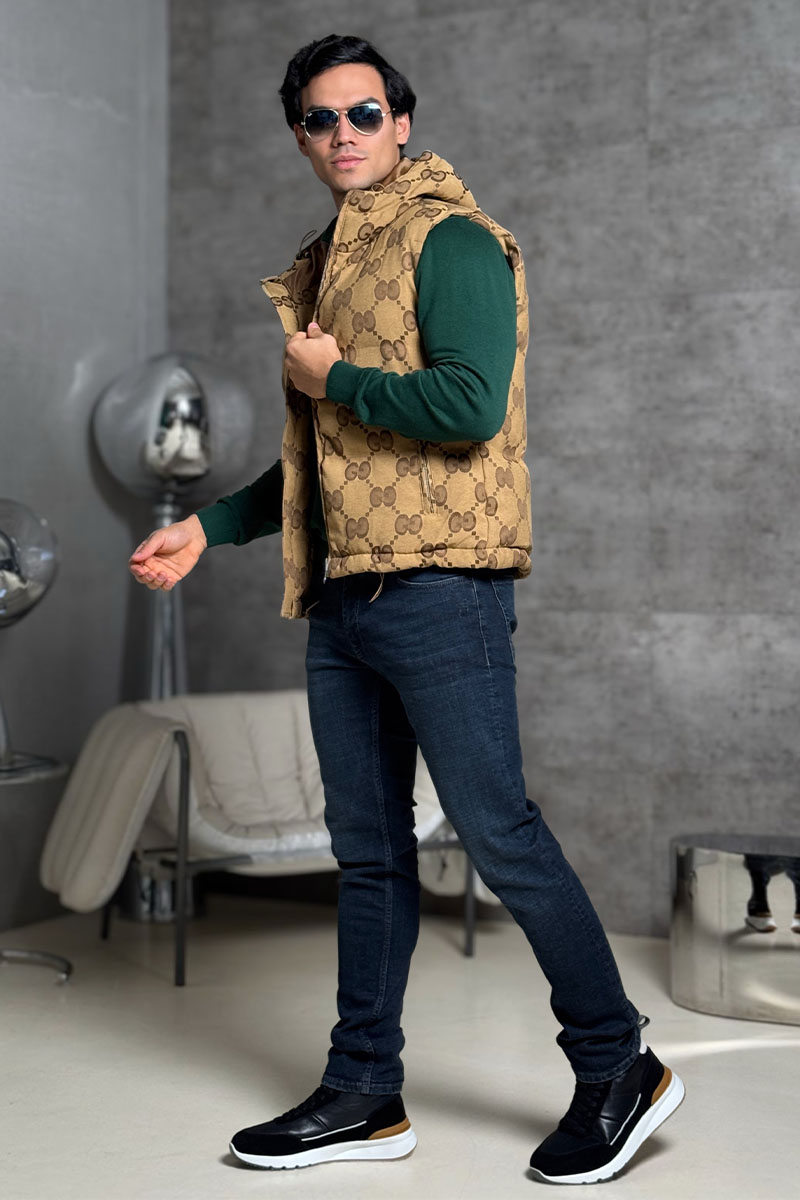 Gucci Мужской бежевый жилет GG Monogram