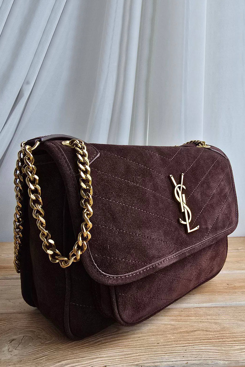 Yves Saint Laurent Замшевая сумка 28x21 см