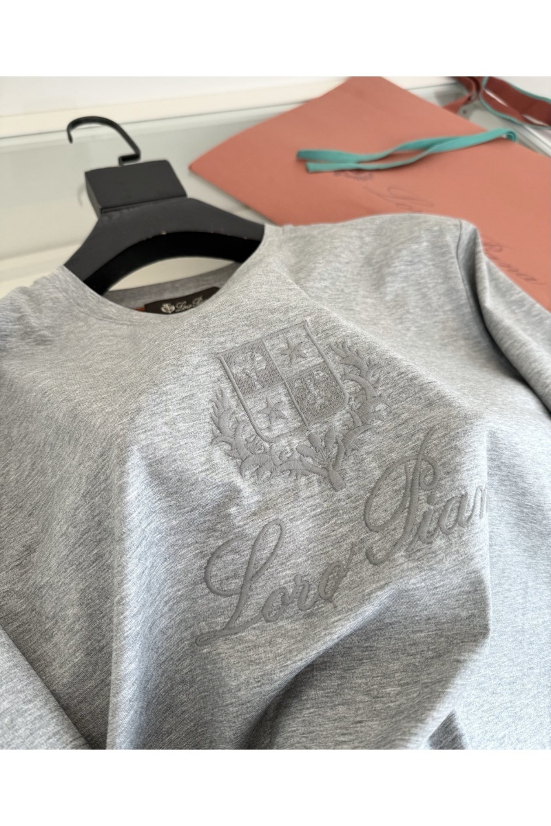 Loro Piana Мужская серая футболка premium