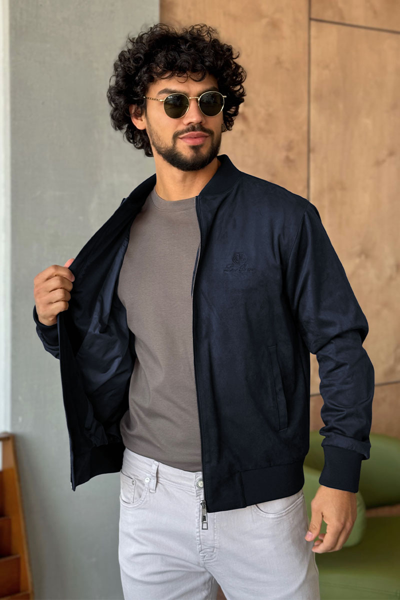 Loro Piana Мужской тёмно-синий бомбер 