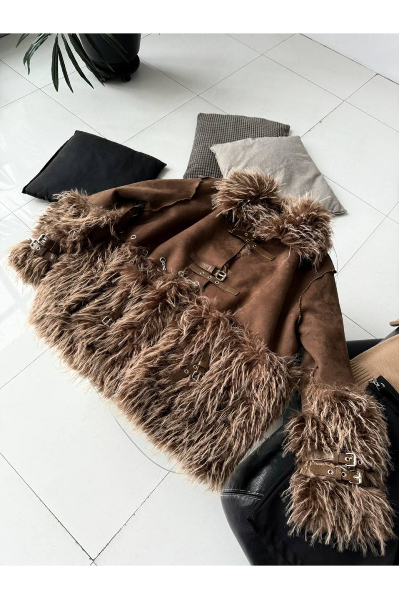 Designer Clothing Женская дубленка коричневого цвета