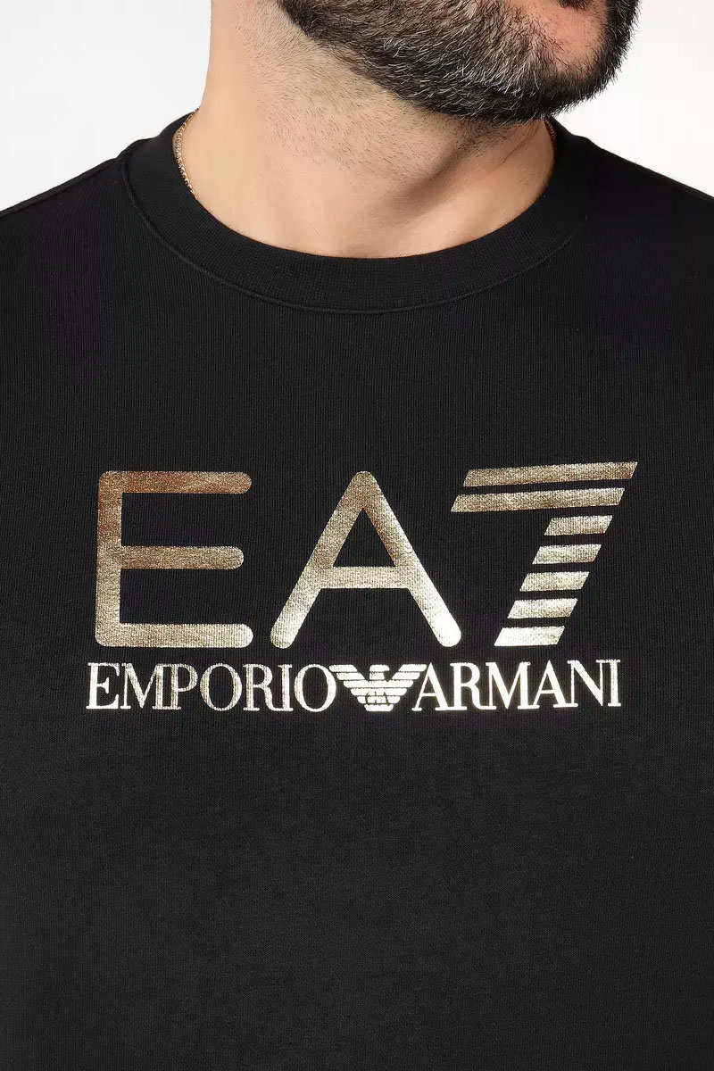 Emporio Armani EA7 Мужской чёрный свитшот logo-print