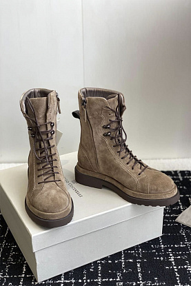 Женские замшевые ботинки Premium - Brown