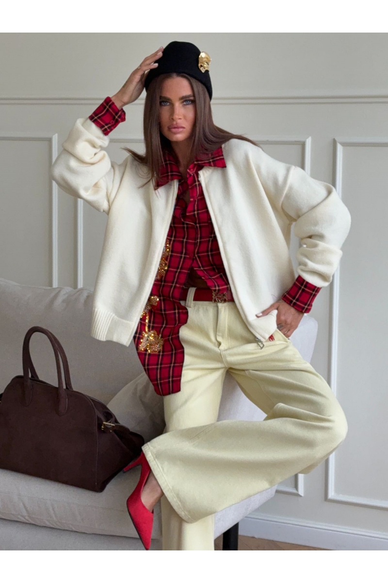 Designer Clothing Женская кофта с шапкой Ganni бежевого цвета