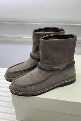 Женские замшевые сапоги premium - Beige