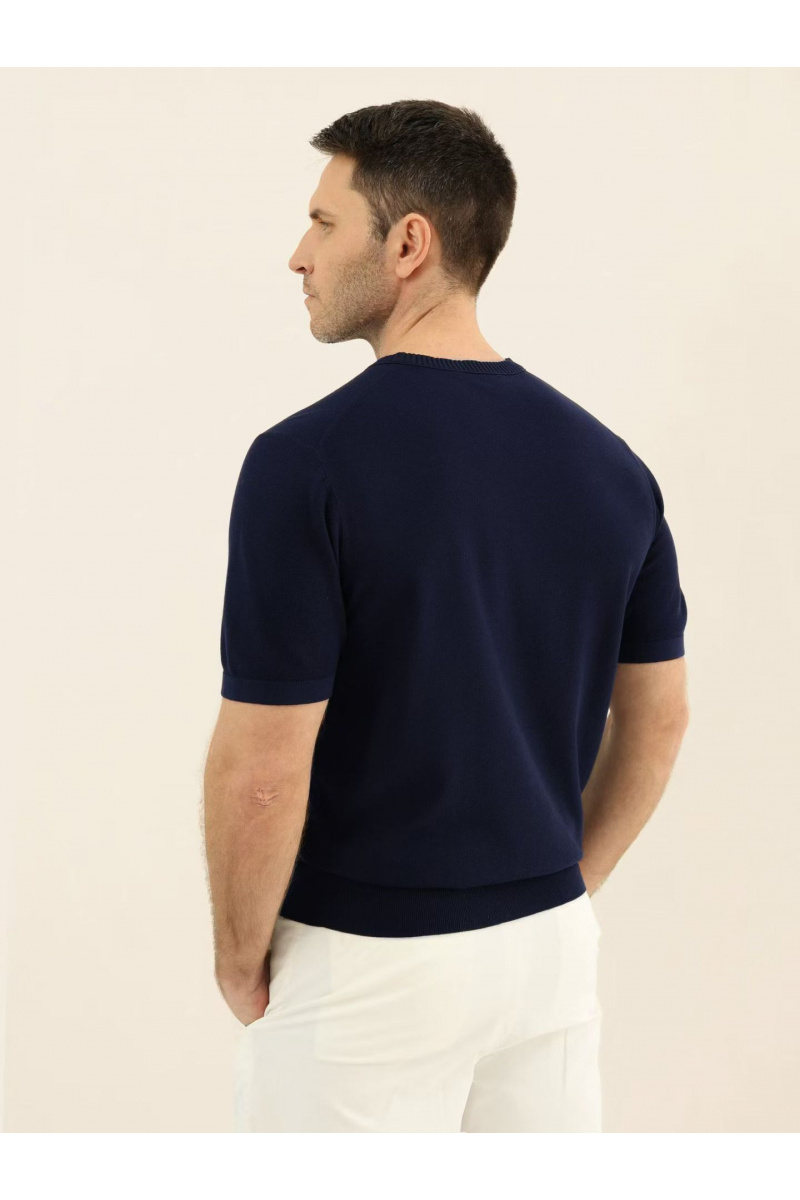 Loro Piana Мужская тёмно-синяя футболка premium