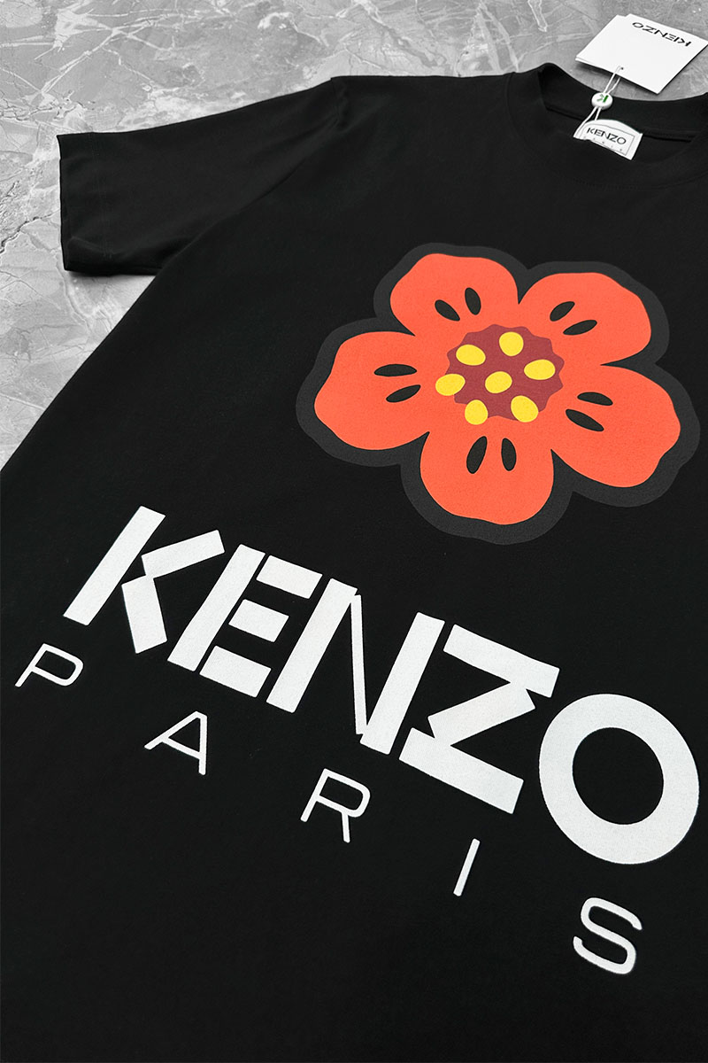 Kenzo Чёрная футболка Boke Flower graphic print 