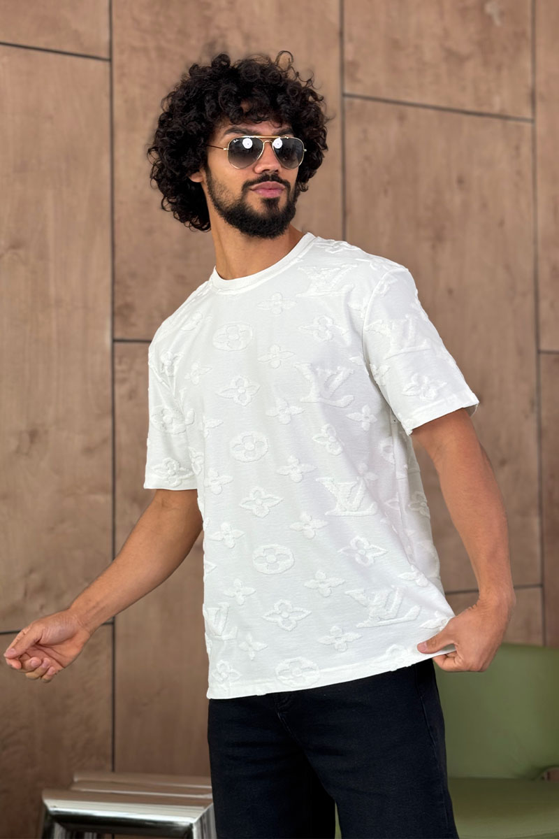 Lоuis Vuittоn Белая оверсайз футболка Monogram All-over
