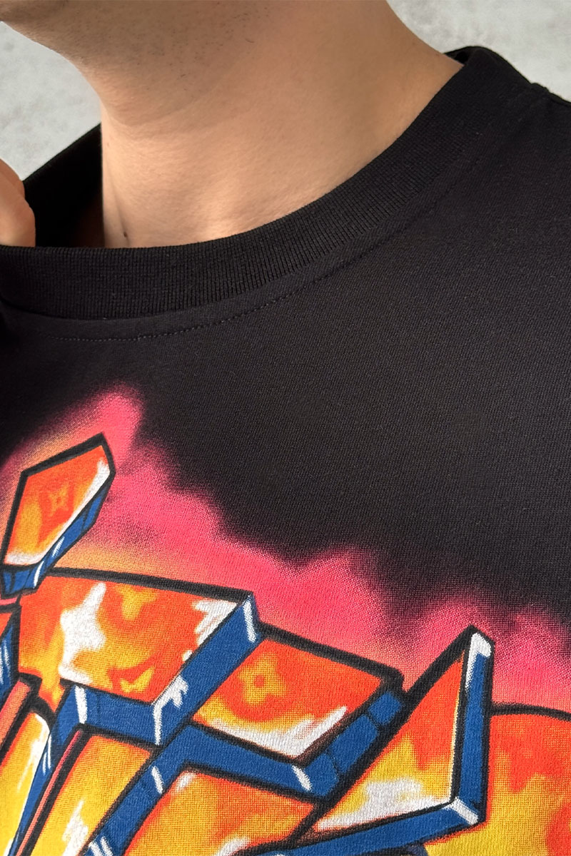 Lоuis Vuittоn Чёрная оверсайз футболка graffiti-print