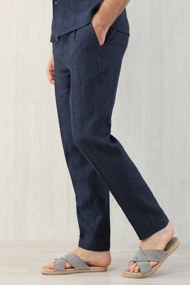 Designer Льняные брюки Premium - Navy