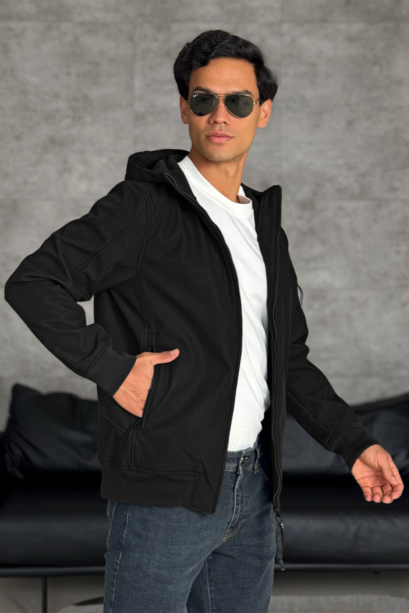 C.P. Company Чёрная ветровка Pro-Tek lens detail 