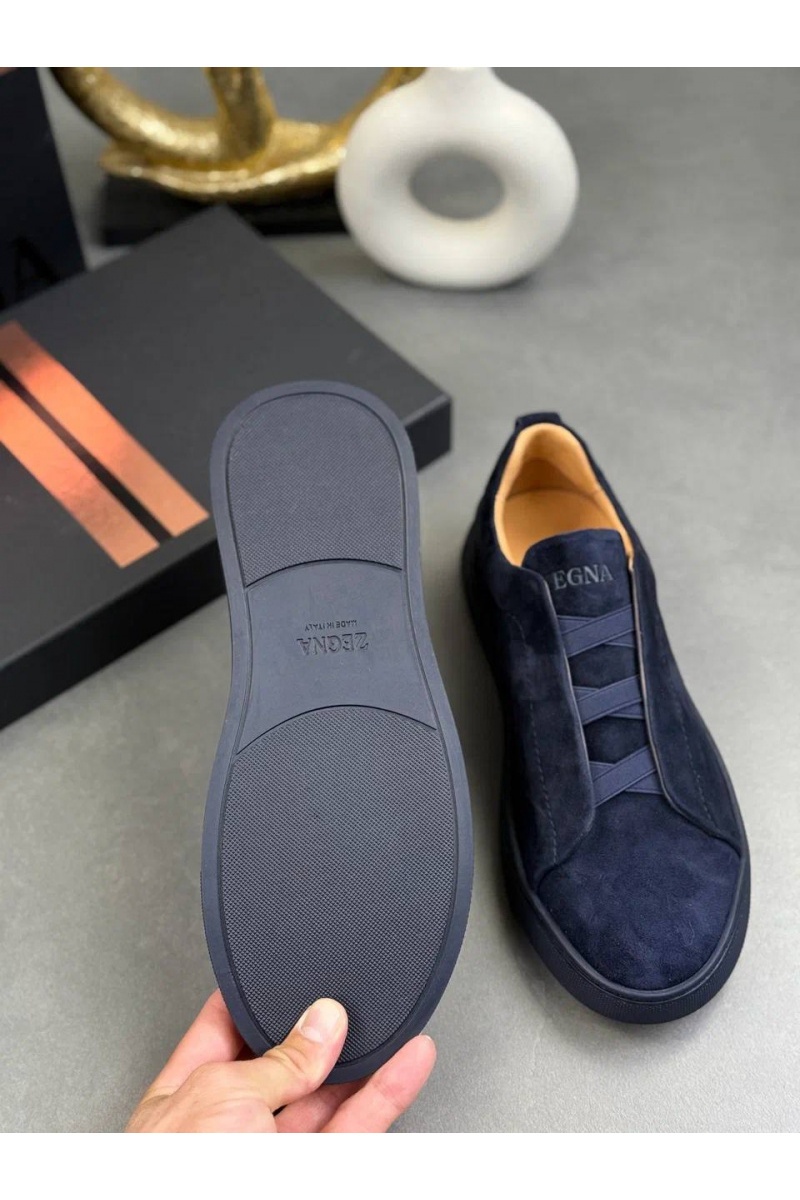 Zegna Замшевые кроссовки Triple Stitch