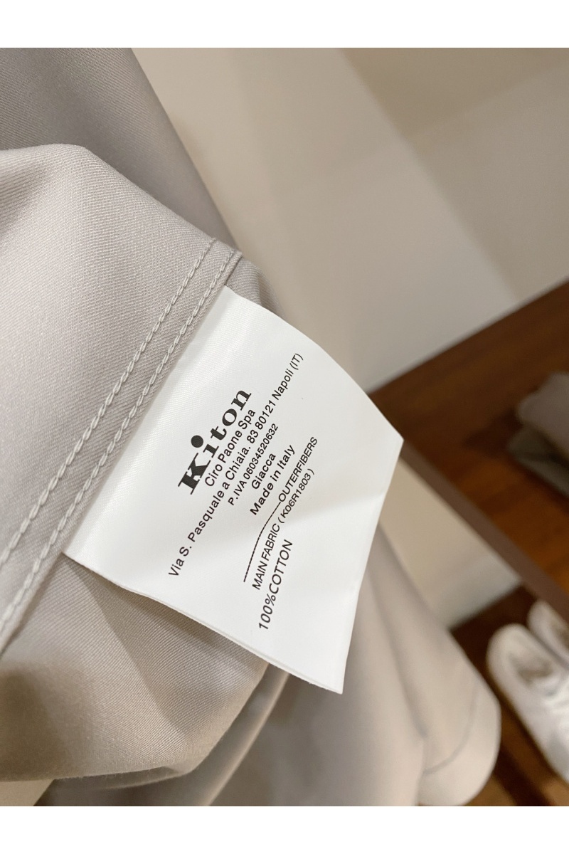 Kiton Мужская серая рубашка premium