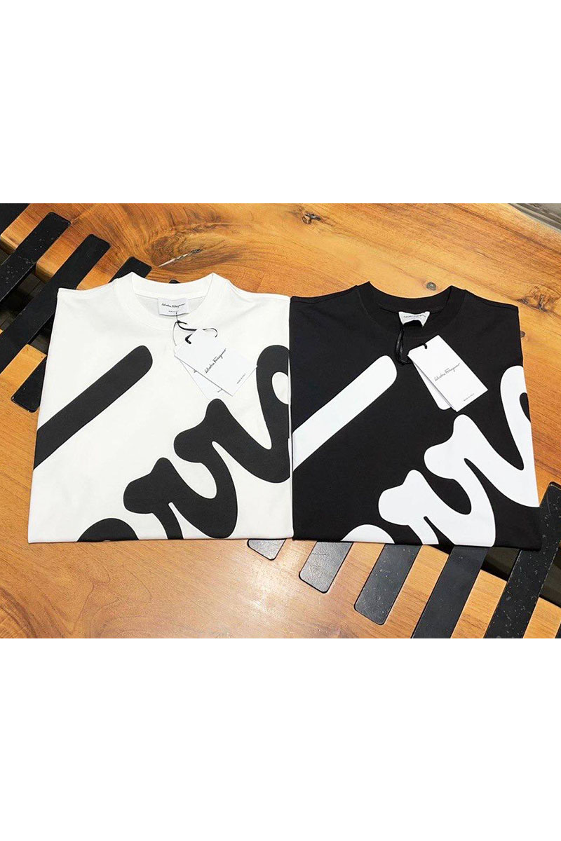 Salvatore Ferragamo Мужская футболка белого цвета