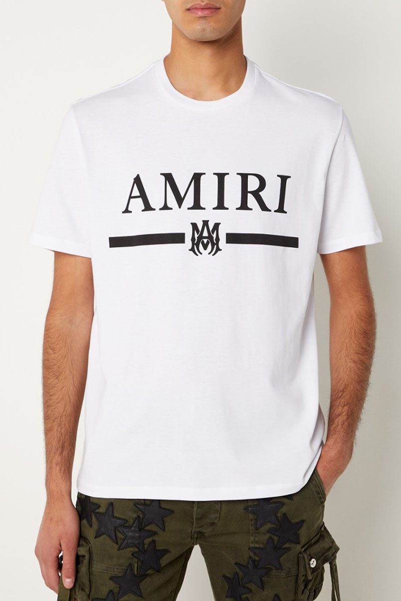 Amiri Белая мужская футболка MA bar