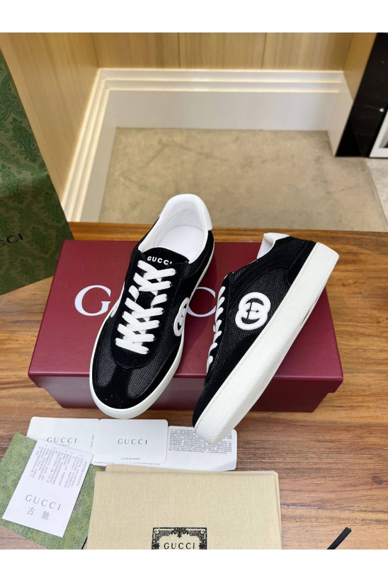 Gucci Женские замшевые кеды Premium - Black