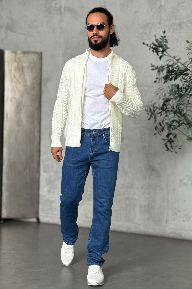 Kiton Мужской свитер белого цвета 