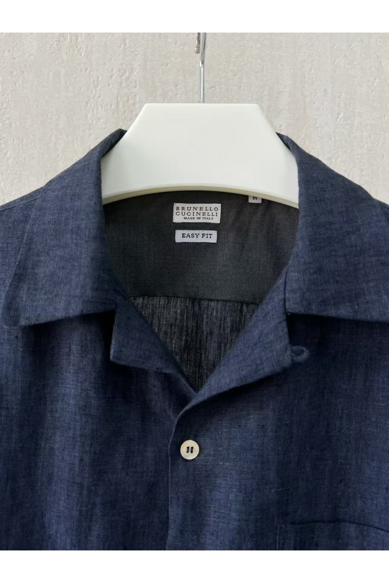 Designer Льняная рубашка Premium - Navy