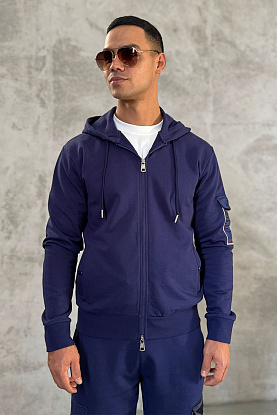 Мужская кофта фиолетового цвета side pocket