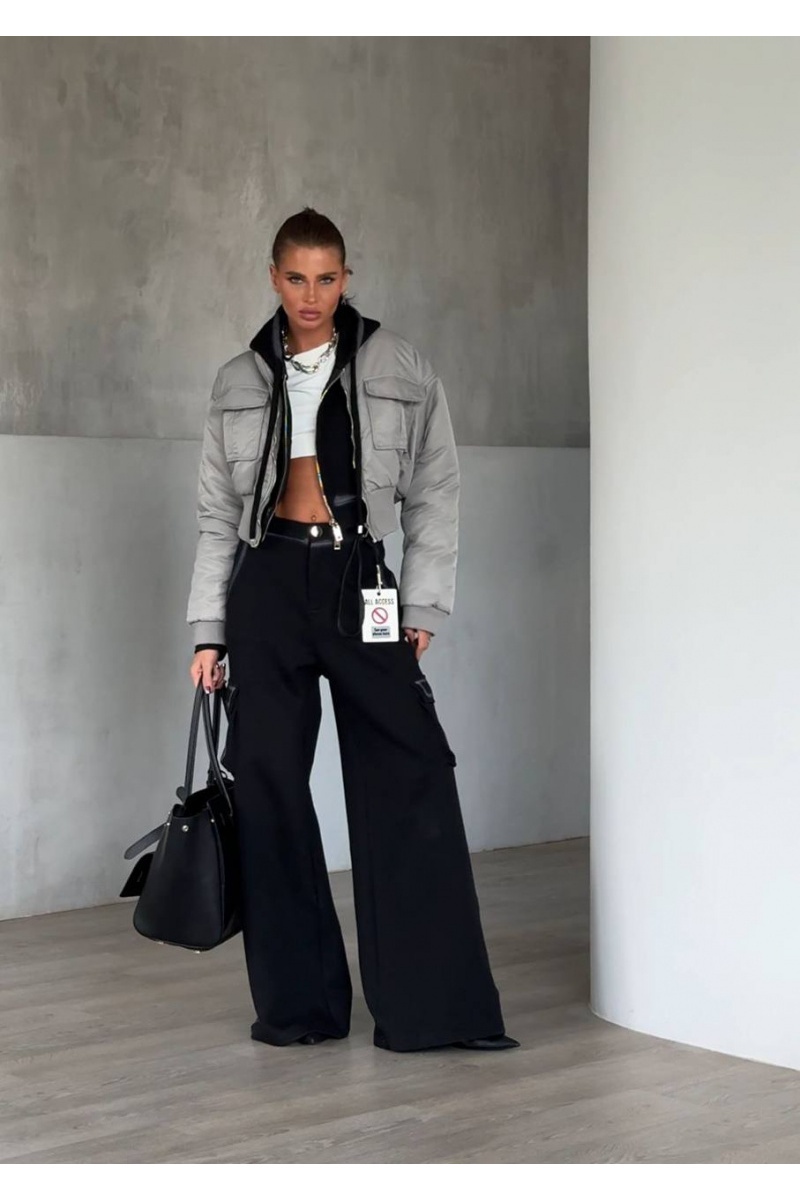 Max Mara Женский бомбер Max Mara серого цвета