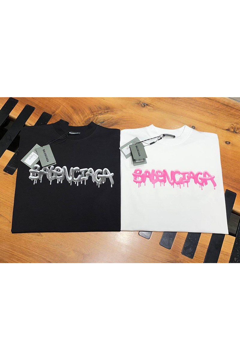 Balenciaga Белая оверсайз футболка graffiti-logo