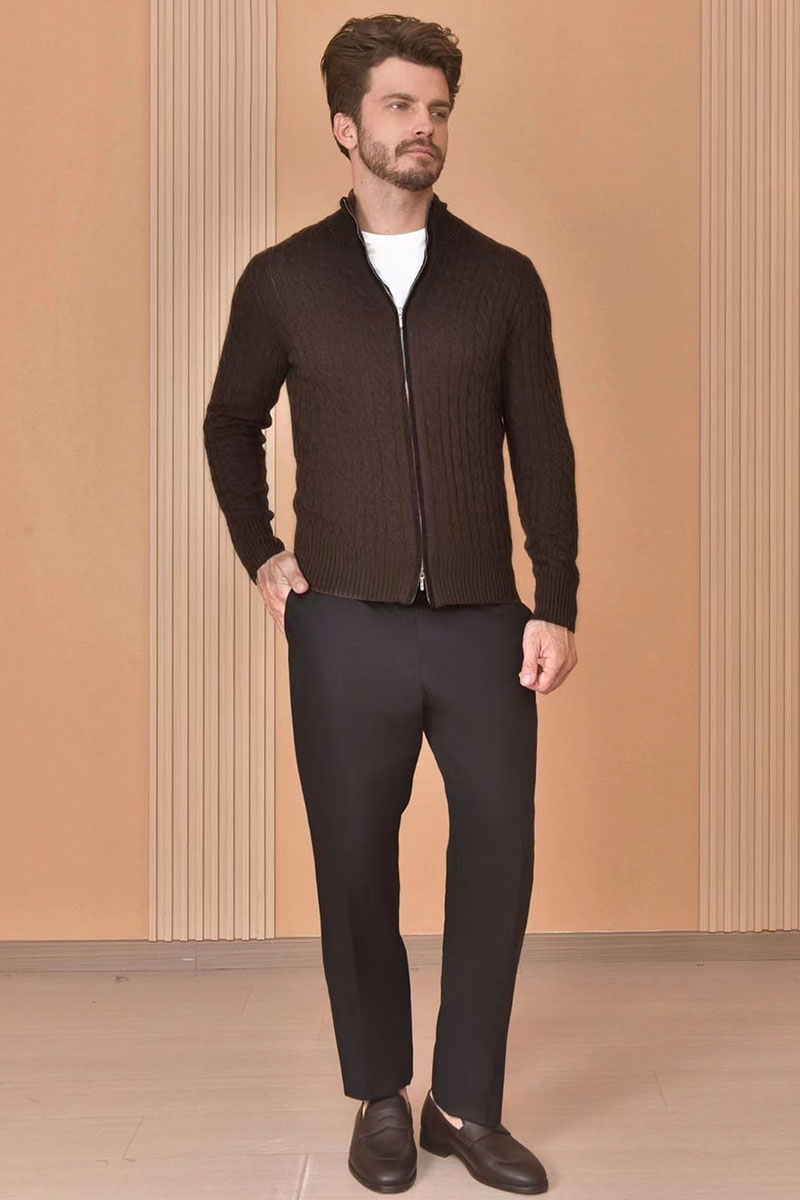 Loro Piana Кашемировый свитер Premium zip-up - Brown 