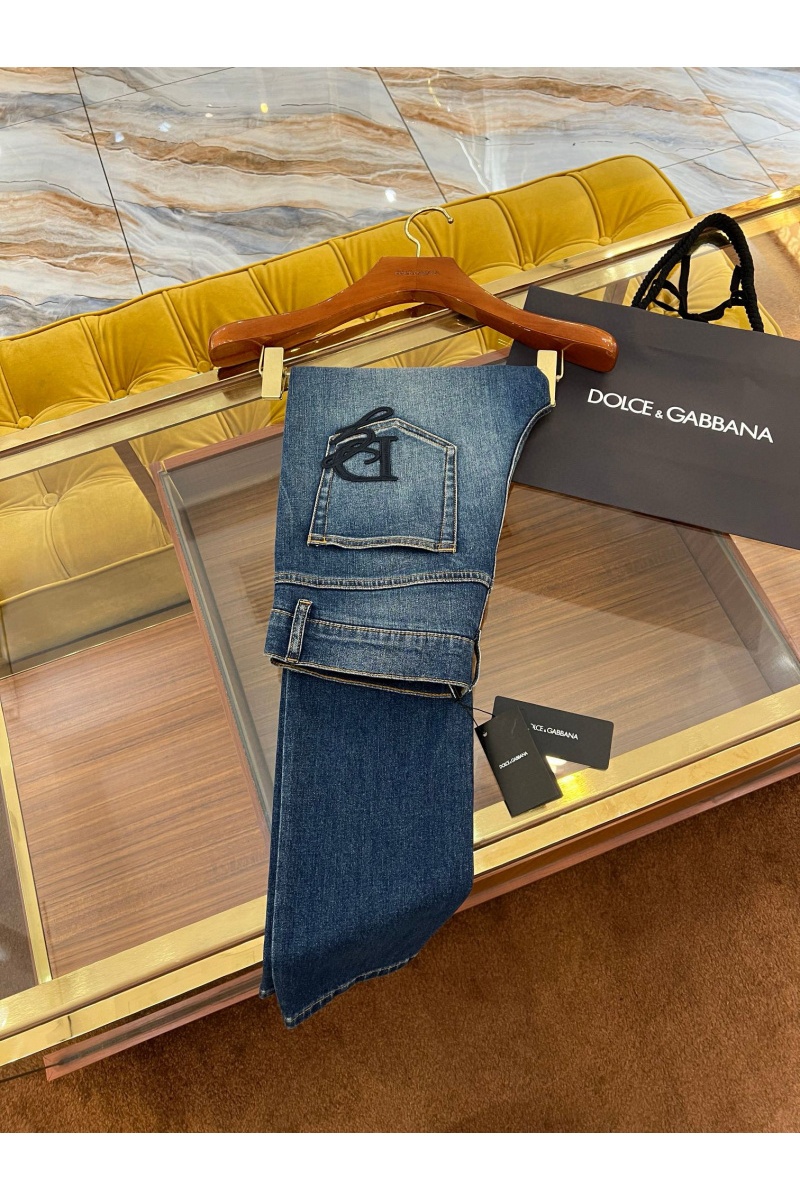 Dоlсе & Gаbbаnа Мужские синие джинсы slim fit Premium