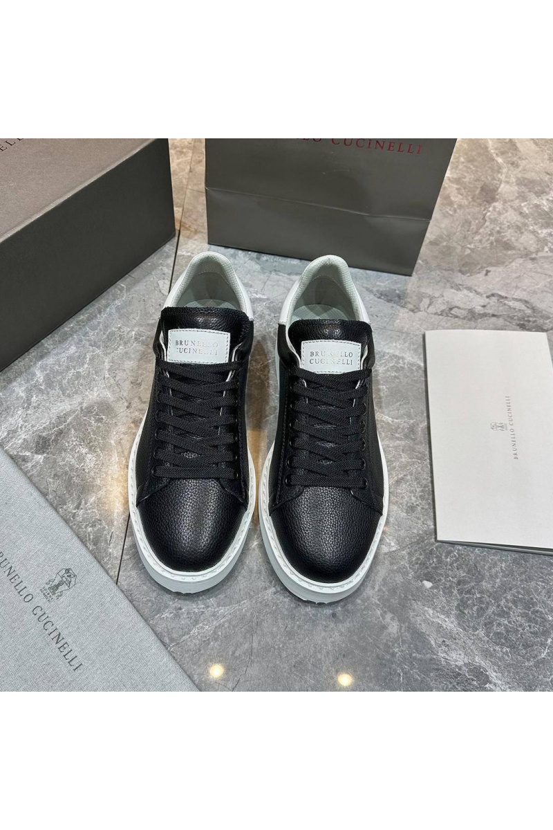 Designer Мужские кроссовки grain leather - Black