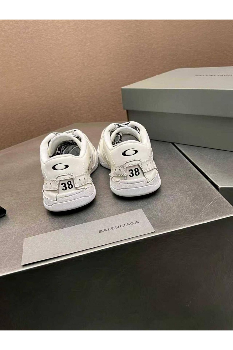 Balenciaga Женские кожаные кроссовки Hamptons Worn-Out premium