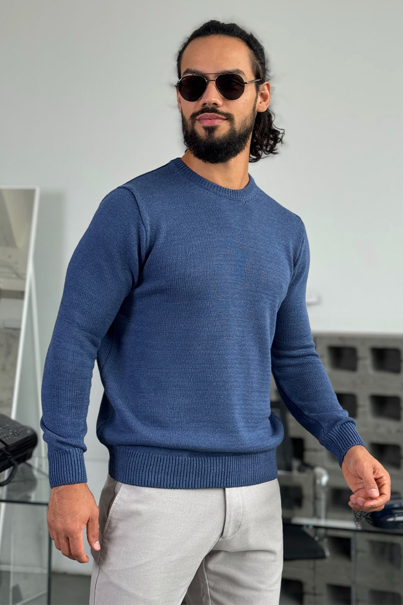 Loro Piana Мужской свитер цвета индиго 