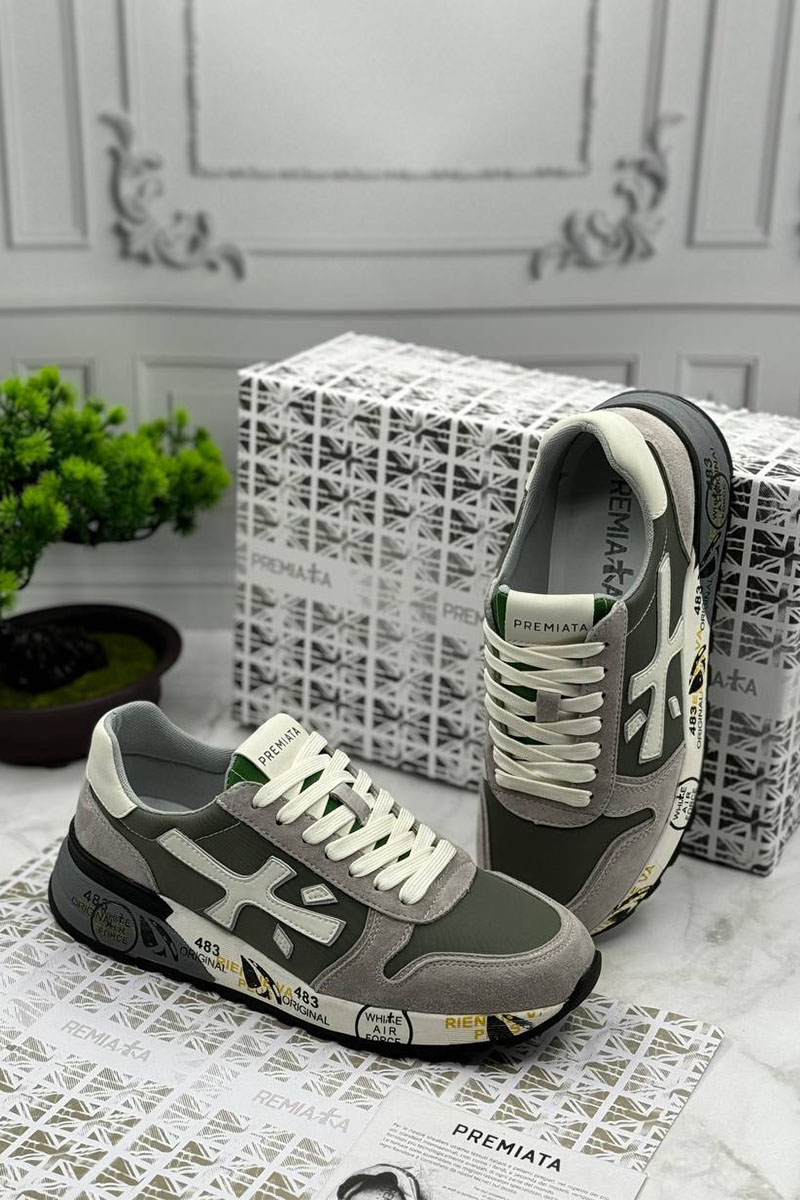 Premiata Мужские кроссовки Mick - Grey / Green