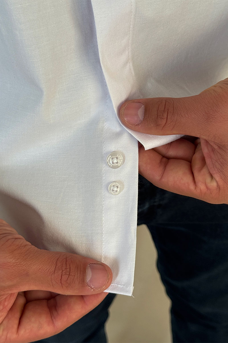 Loro Piana Мужская белая рубашка logo-embroidered