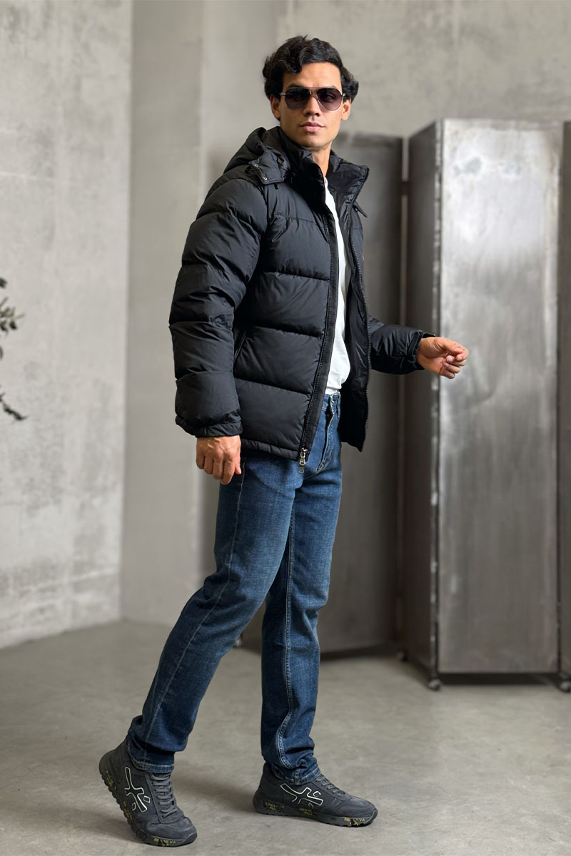 Polo Ralph Lauren Мужской чёрный пуховик pony-embroidered 