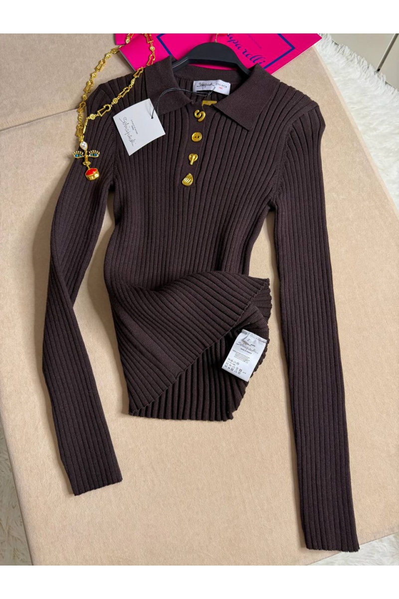 Schiaparelli Женское поло с длинным рукавом premium - Brown