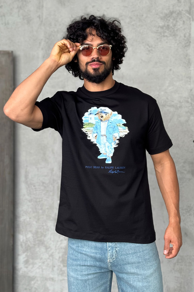 Polo Ralph Lauren Мужская чёрная футболка "Bear"